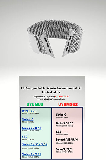 PSGT Apple Watch Uyumlu 42/44/45/49 Mm Seri 1/2/3/4/5/6/se/7/8/9 Ve S10-11 46mm Paslanmaz Çelik Kordon