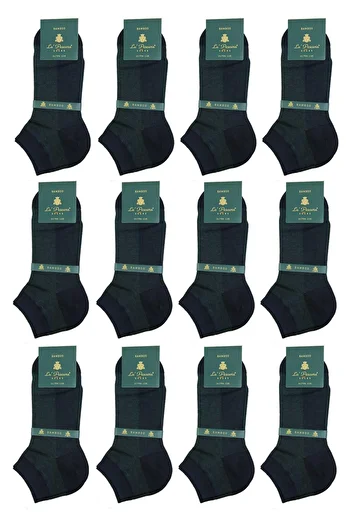 La Pescara Green - Navy Blue Ultra 12 Pack Luxury Bamboo Half Men's Socks Crp397