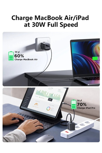 Joyroom Charger 30w Type-c Quick Charging 3.0 Fast Charger For Mobiles And Macbook
