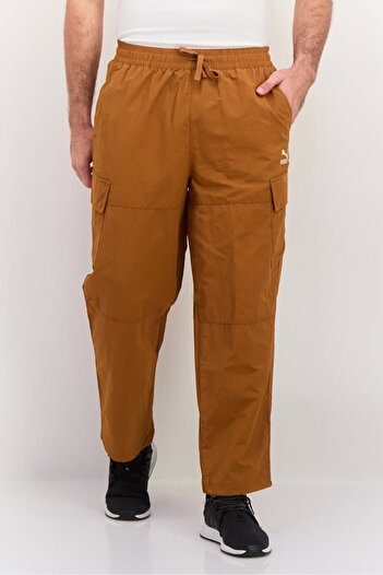 Puma Men Sportswear Fit Drawstring Outdoor Track Pants, Brown