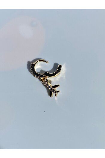 kurukafagift Çelik Halka Sallantılı Uçak Figürlü Piercing Helix Tragus 6 mm