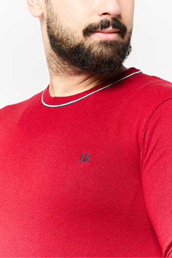 Harmont & Blaine Jeans Men Crew Neck Embroidered Logo Sweater, Red