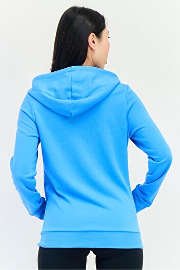 adidas Women Sportswear Fit Long Sleeve Full Zip Outdoor Sweatshirt, Blue