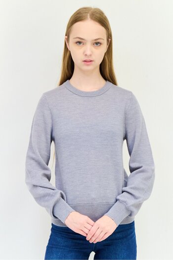 Esprit Women Crew Neck Knitted Sweater, Grey