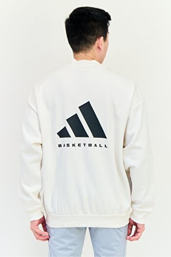 adidas Men Sportswear Fit Long Sleeve Outdoor Sweatshirt, White