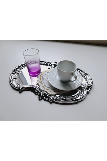 Elk Home Stainless Steel Artnova Model 1 Piece Service and Presentation Tray Luxury Lace Pattern