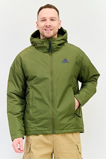 adidas Men Sportswear Fit Long Sleeve Traveer Insulated Outdoor Jacket, Olive