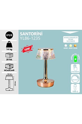 Noas SANTORINI MASA LAMBASI ŞARJ EDİLEBİLİR- 3 RENK