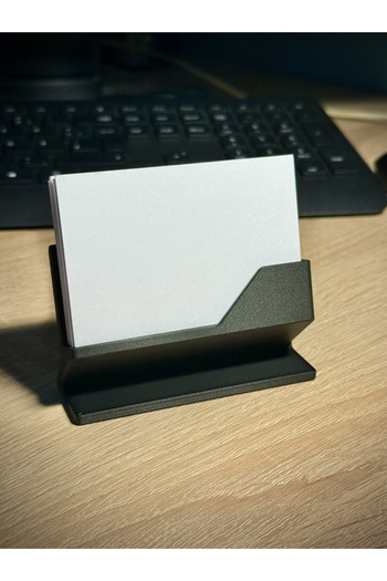 GÜÇLÜKOL Minimalist Siyah Kartvizitlik | Masa Üstü Kartlık | 3D Baskı Şık Tasarım