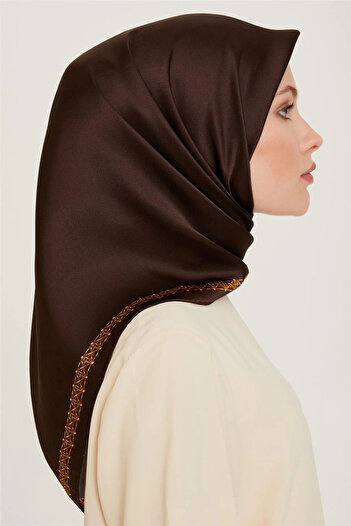Armine Dj Pure Silk Scarf 9260D (S) (Sura) 90 X 90 Brown 50