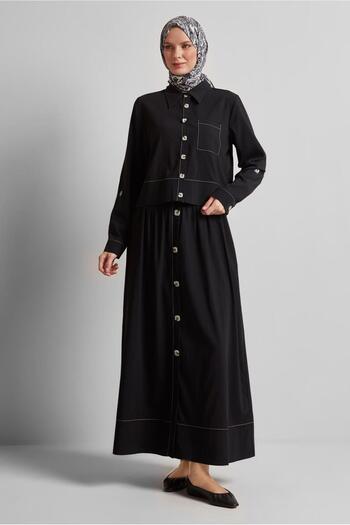 Alvina Button Detail Skirt Suit 45360
