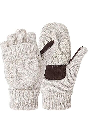 COOYA Outdoor Knitted Gloves, Warm and Insulated, Unisex, Suitable for Outdoor Sports and Travel, Gray
