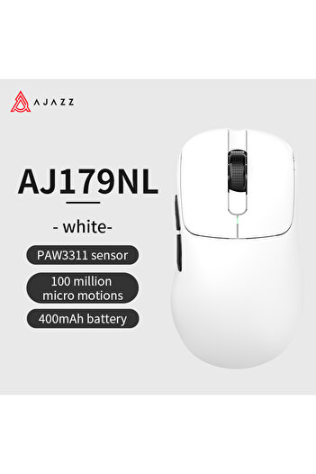 Ajazz AJ179NL-White-400mAh AJ179 PRO PAW3395 Lightweight Wired Wireless Mouse with Magnetic Charging