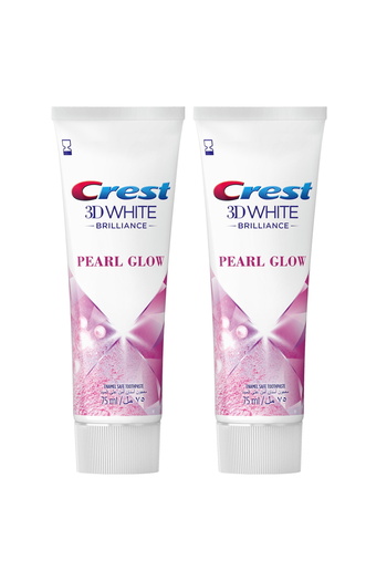 CREST 3d White Brilliance Pearl Glow Toothpaste 2 X 75 ml Radiant Whitening & Enamel Protection