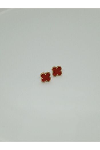 Ödül Moda Steel Gold Clover Earrings