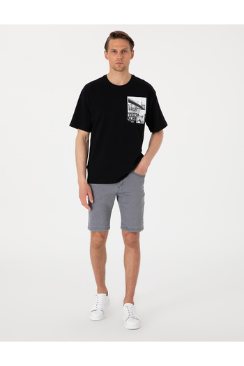 Pierre Cardin Siyah Comfort Fit Bisiklet Yaka Tişört 50310144-VR046