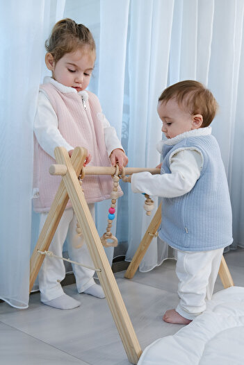 Little Gusto Çift Taraflı Kapitoneli Wellsoft Pembe Yelek