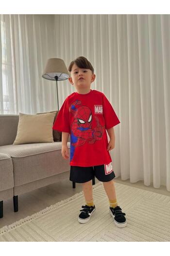 RAPAPA Male Child Short-Sleeve Summer Bottom Top Shorts Set 1206 Red