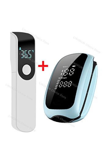 Choice1 Type 1 Rechargeable Oximeter Infrared Fever Thermometer Digital LCD Infant Adult Non-contact Laser B