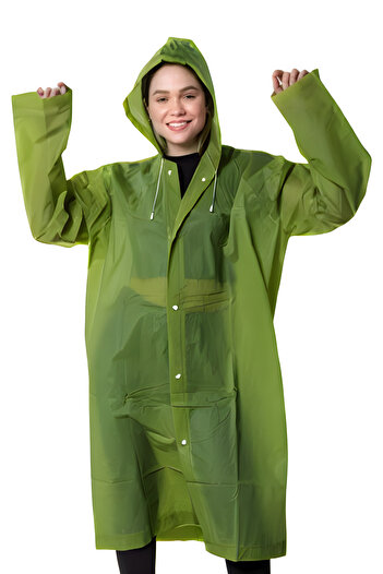 Marlux Women's Men's Raincoat Hooded Eva Dark Green Army Green Raincoat M21Mrc881R16