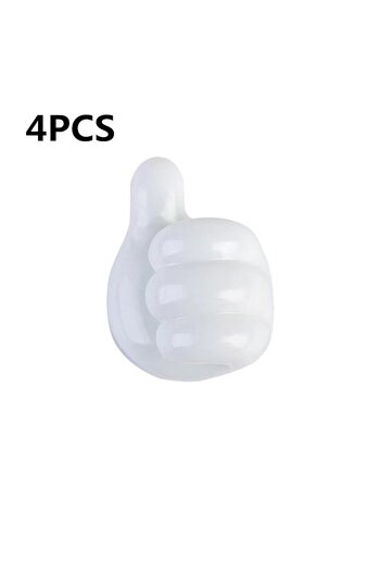 Choice 4PCS White Silicone Thumb Wall Hook Cable Management Wire USB Organizer Clips Wall Hooks Hanger Stor