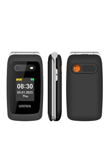 Choice ≤512M Standard Global Version ≤512MB Black UNIWA V202T 4G Flip Senior Phone 2.4 Inch Dual Screen Eme