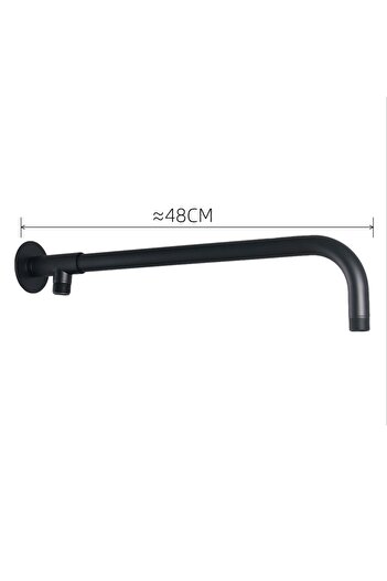 Choice black-48cm 38/48cm Shower Head Extension Arm Wall Mounted Stainless Steel Rainfall Extend Pipe Tube