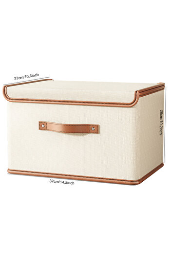 Choice Rice white 37x27x26 1pc Oxford cloth large flap with lid integrated storage box Cloth storage box Cl