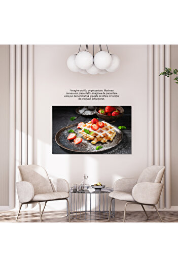 StoryGift Romania Canvas Painting 70 X 50cm Fresh Homemade Waffles With Powdered Sugar And Fruits O Delicate Stg