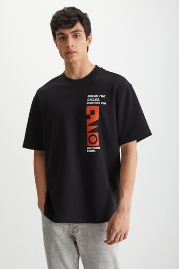 GRIMELANGE Ramadanp008 Herren-T-Shirt aus 100 % Baumwolle mit Aufdruck in Schwarz