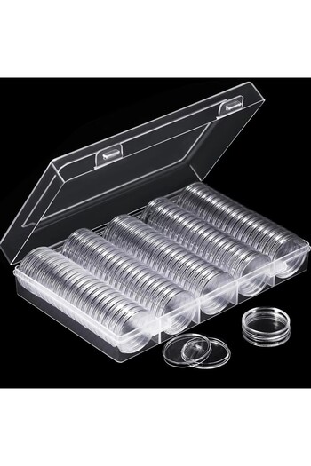 Choice 100pcs 30mm 100Pcs Clear Coin Capsule Holder Case 27/30mm Transparent Commemorative Collectable Coin