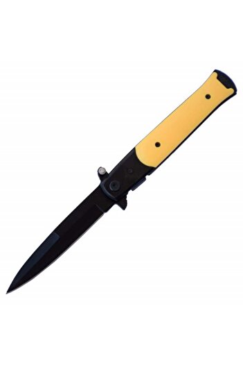PUFO Pocket knife 22.5 cm, Gentle Yellow Slim model with stiletto blade and blade locking system