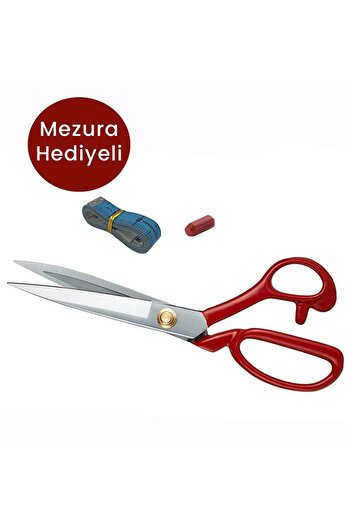 FDMSTAR Fs-1094 Red Stainless Steel Scissors - 9 Inch (22.5CM) With Nut