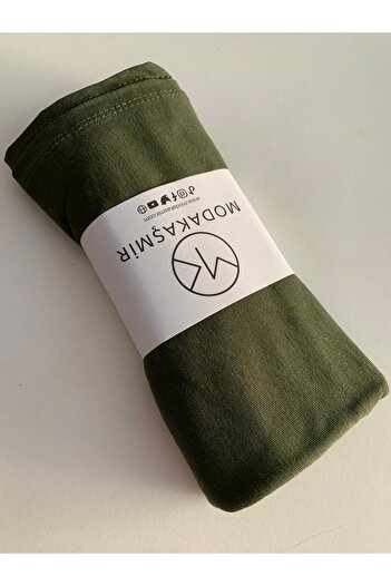 Modakaşmir Dark Khaki Color Combed Cotton Shawl