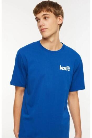 Levi's Tricou albastru cu guler rotund Levis A2082-0105