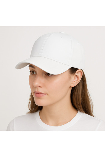 NO BRAND Plain White Cap – Adjustable Sports and Casual Cap