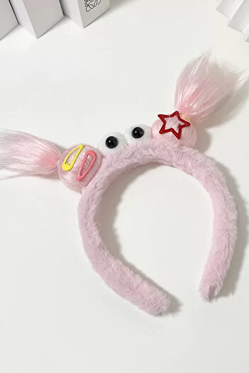 TAKIŞTIR Pink Color Plush Crown with Beast Figure