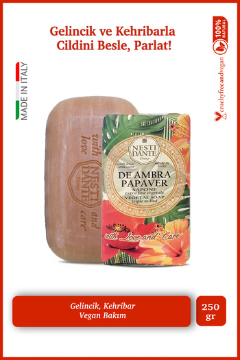 Nesti Dante Ambra Papaver Solid Soap - 250g Moisturizing, Amber and Ferret