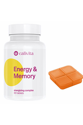 Calivita International Energy and Memory supplement Set + Pill box recommended for Energy & Memory (90 tablets) - Calivita