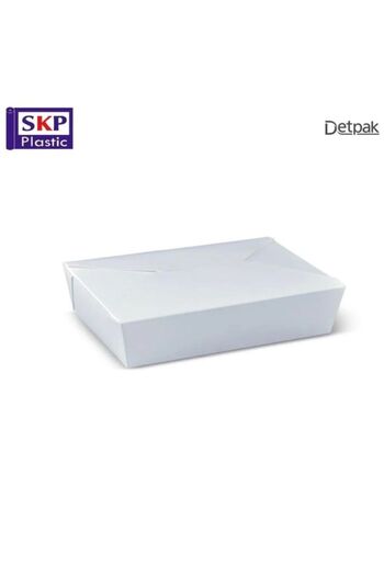 SKP Plastic White Paper Boxes with Lock Lid Noodles No. 2 (20 Pack)
