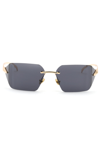 Angel Eyes Geometric Design Gold Black Solid Glass Women Sunglasses Ce Certified Uv400 Protected