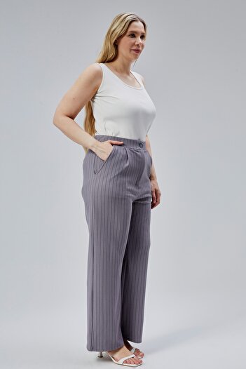Symirna High Waist Pleated Lycra Women Pants