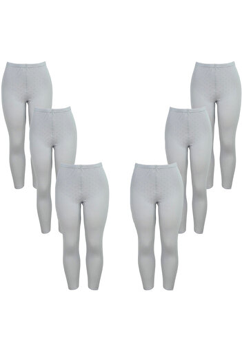City Rose Fashion 6-Pieces Women Underwear Leggings Perforated Cotton 100%