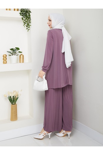 butik hira Women's Sandy Fabric Comfortable and Stylish Pleated Suit