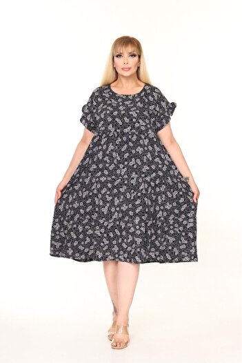 mervemoda Women's Large Size Sleeveless Summer Dress
