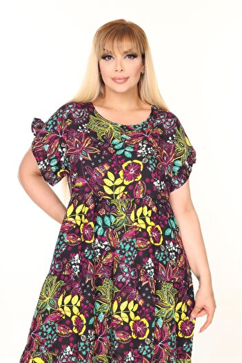 mervemoda Women's Large Size Sleeveless Summer Dress