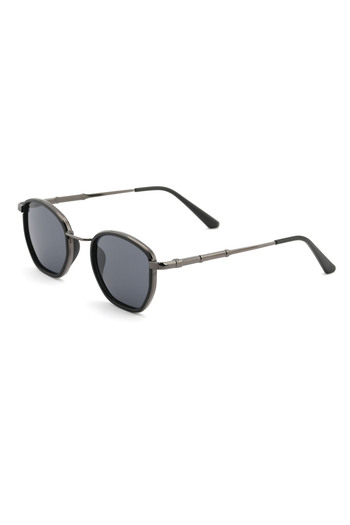 Angel Eyes Modern Pentagonal Design Black Frame Black Glass Women&Men Sunglasses