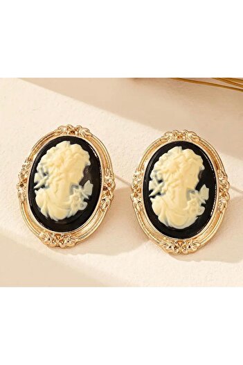 Burroe Atalier Vintage Boho Tarzı Elegant Saray İlhamlı Kabartma Tasarım Küpe