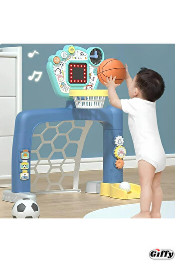 giffy Oyuncak 3 İn 1 Futbol, Basket Ve Golf Oyun Seti 3'lü Spor Seti Sesli Ve Işıklı