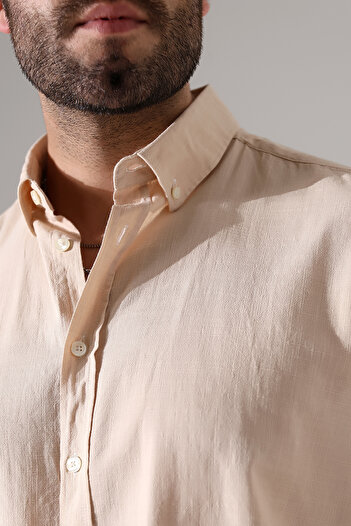 Corradeo Giyim New Season Oversize Cut Long Sleeve Cotton Linen Men's Shirt